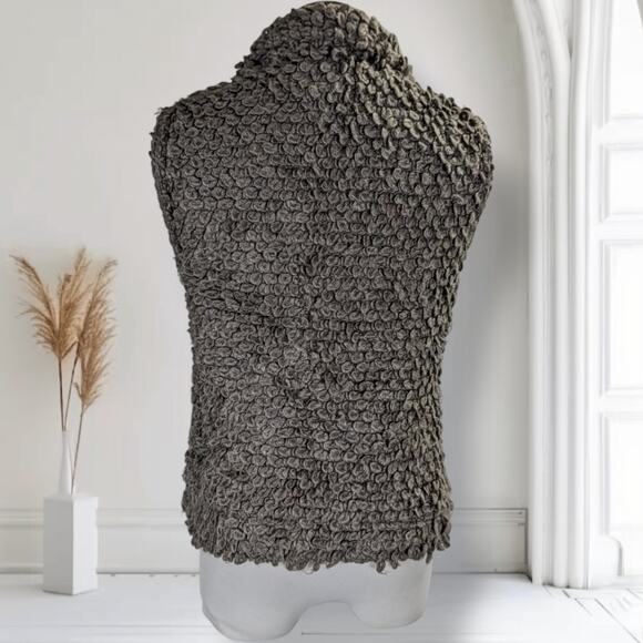 IRO Paris Catleen Boucle Knit Vest Gray Sleeveless Cowl Neck Layering Sweater 36 - Picture 5 of 16